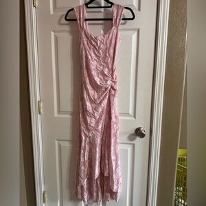 Pink ruched dress